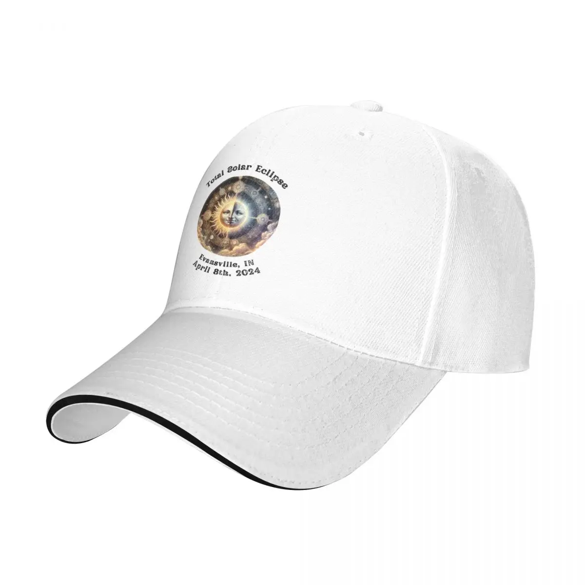 Total Solar Eclipse Evansville, IN Baseball Cap Vintage Sunscreen Streetwear Icon Golf Men Women's