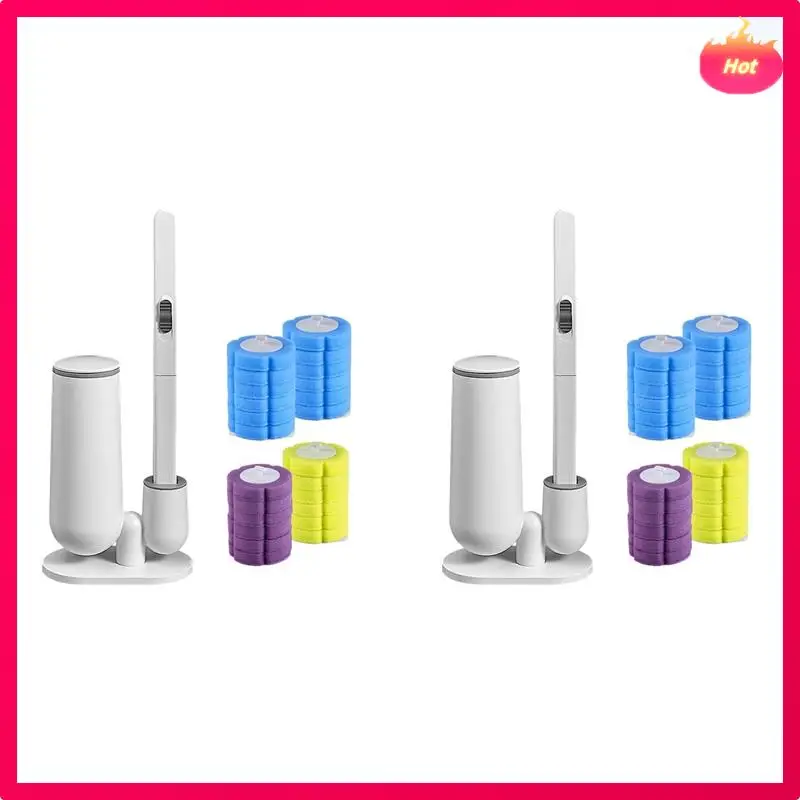 

ABYP 2X Disposable Toilet Brush Household No Dead End Toilet Cleaning Brush Set Toilet Cleaning Artifact Not Dirty Hands
