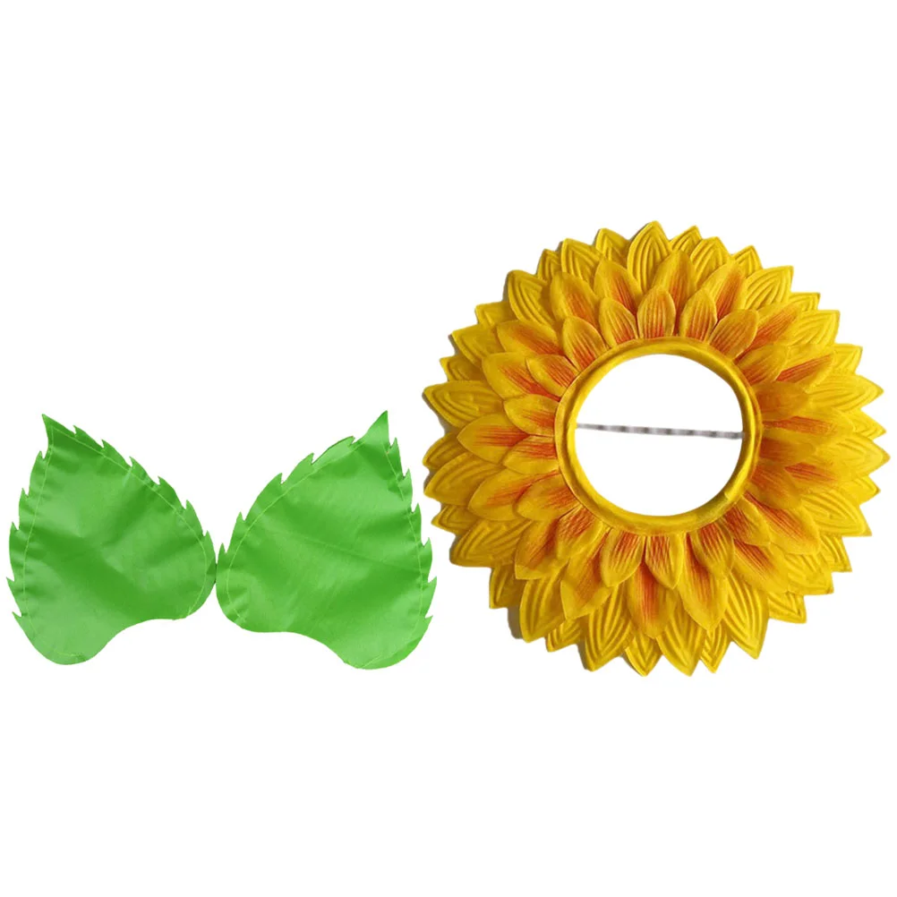 

Headdress Apparel Halloween Sunflower Headgear Kids Costume Plant for Silk Cloth Hat Child