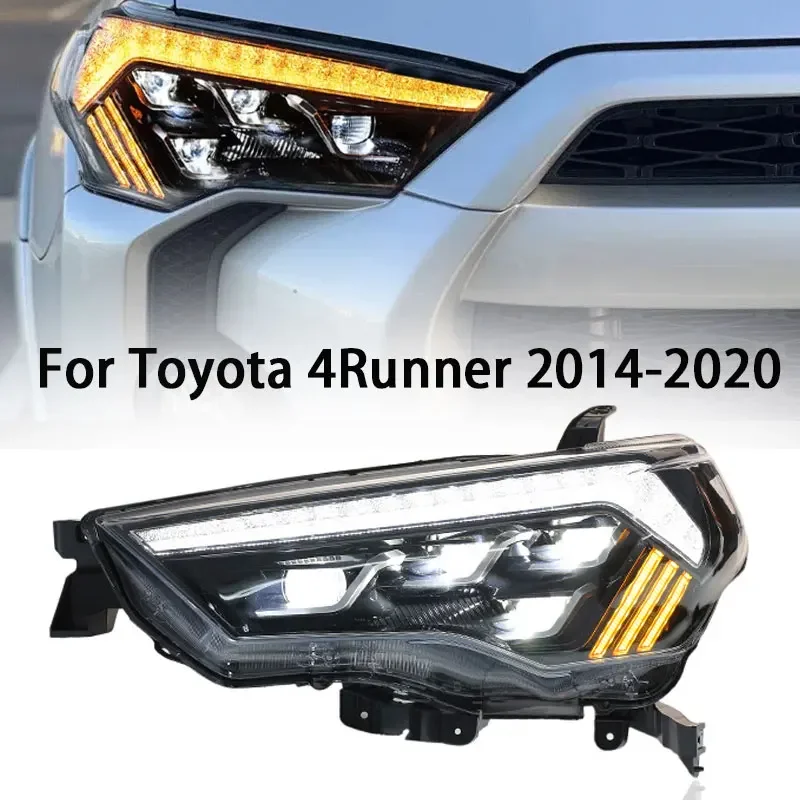 

Фара для Toyota 4Runner, светодиодная фара 2013-2020, фары 4-сторонние DRL, указатель поворота, дальний свет, линза проектора «ангельский глаз»