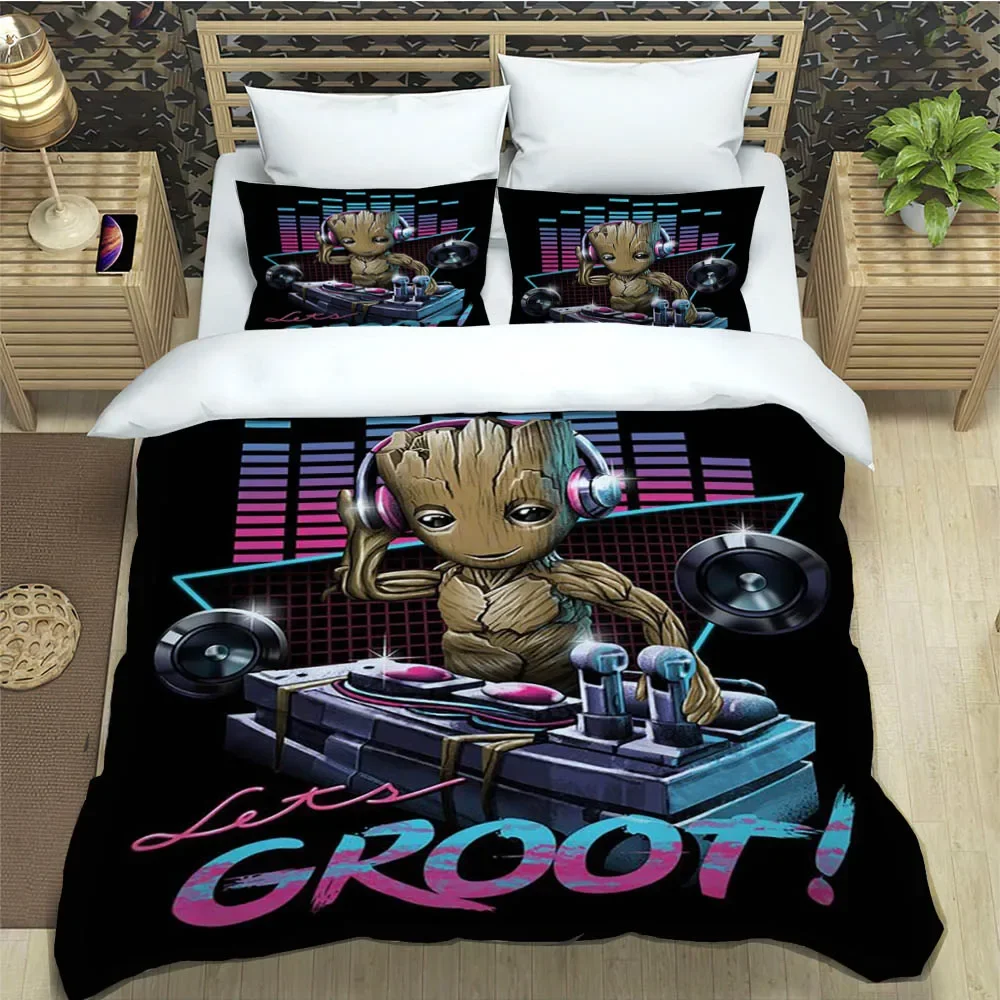 Cartoon I Am Groot Printed Bedding Sets exquisite bed supplies set duvet cover comforter set bedding set luxury birthday gift