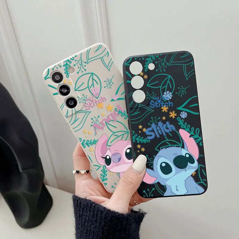 S24FE Phone Case For Samsung Galaxy S25 Ultra S24 S23 S22 Plus S21 S20 FE S10 S25Ultra Case Silicone Cover Disney Stitch Anime