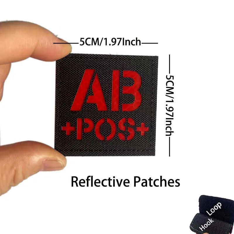 Parche reflectante IR con gancho y bucle para sangre A B AB O positivo - imagen 3