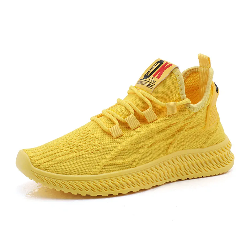 Fashion Spring Female Sneakers Women Shoes Korean Mesh Yellow Ladies Shoes Woman Lace Up Red Black Casual Shoes Breathable 2021