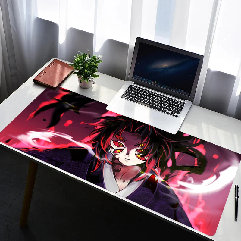 Gamer Mousepad Gaming Pc Cabinet Mouse Pad Large Mouse Mat Natural Desk Mat PC Desk Mats Demon Slayer Kokushibo Design Mousepads