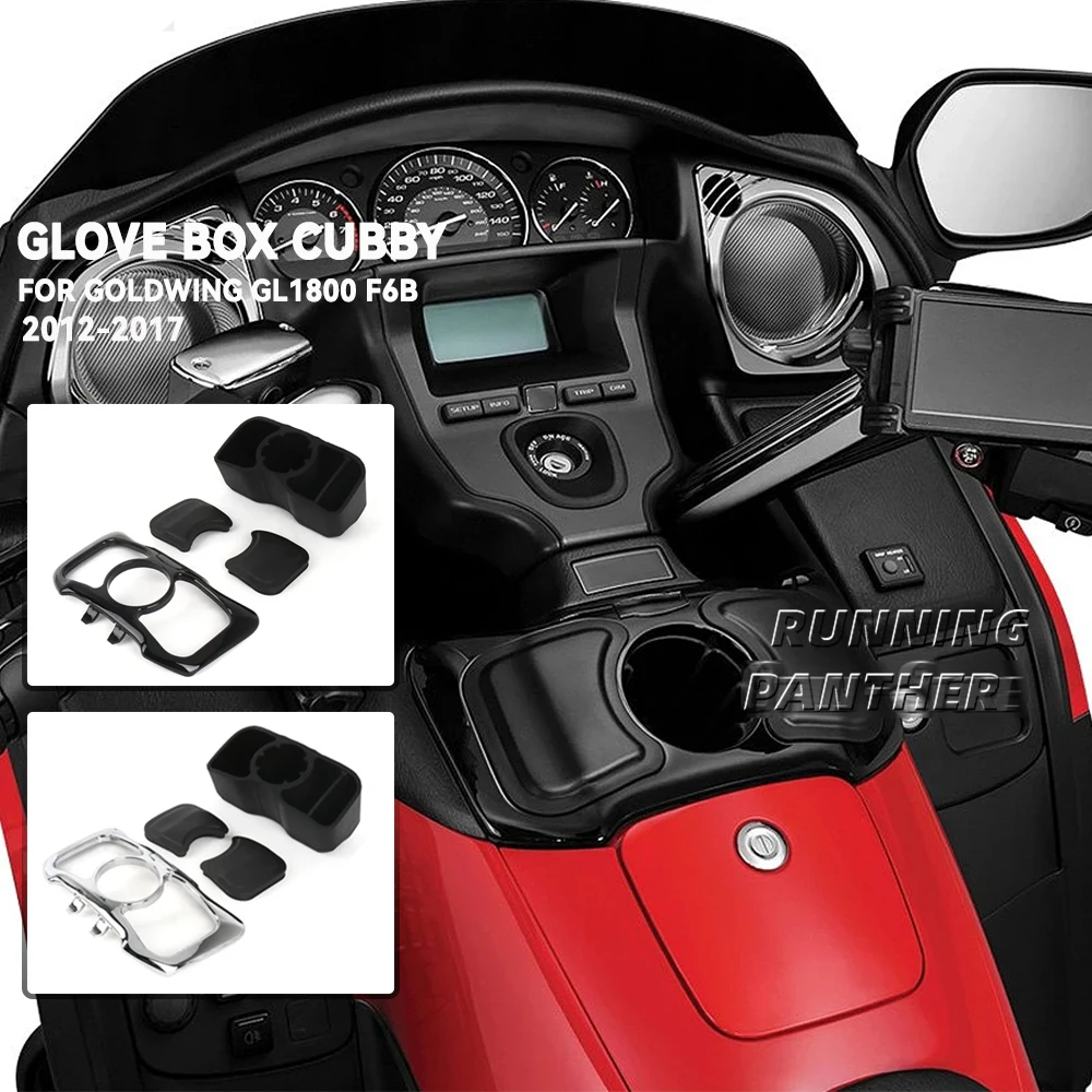 Motorcycle Glove Box For Honda Goldwing GL 1800 GL1800 Gold Wing F6B 2012-2017 Cubby Storage Box with Cup Holder Accessories