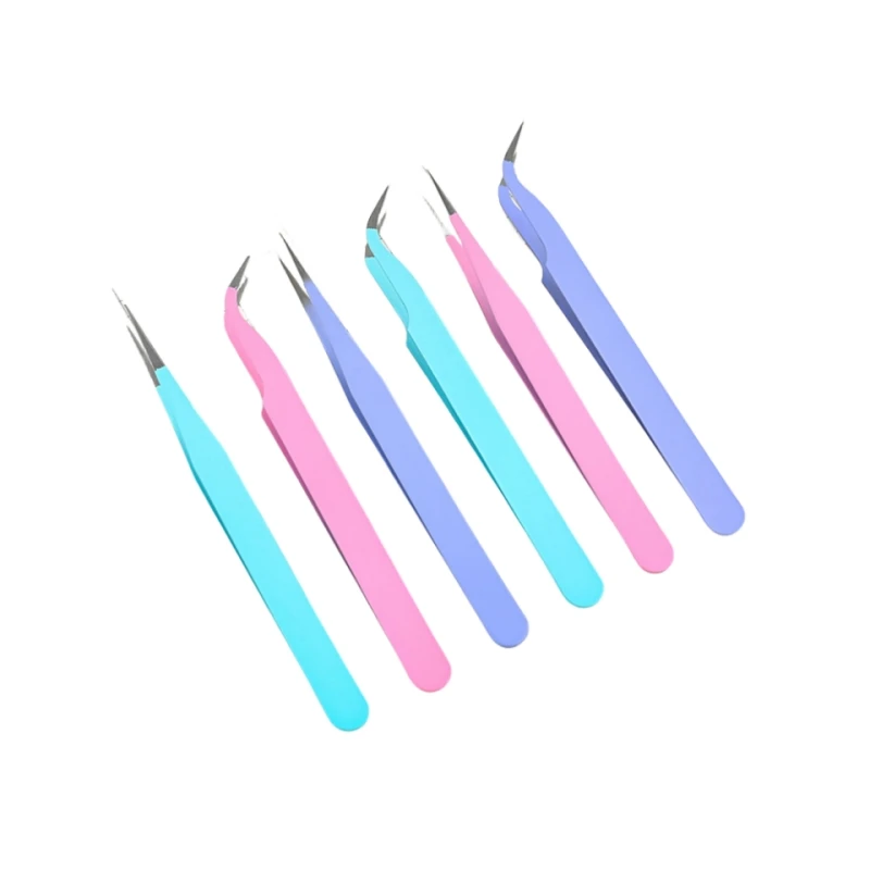 Multifunctional Straight and Curved Tip Tweezers Nippers for Scrapbooking, Sticker Tweezers for Crafting