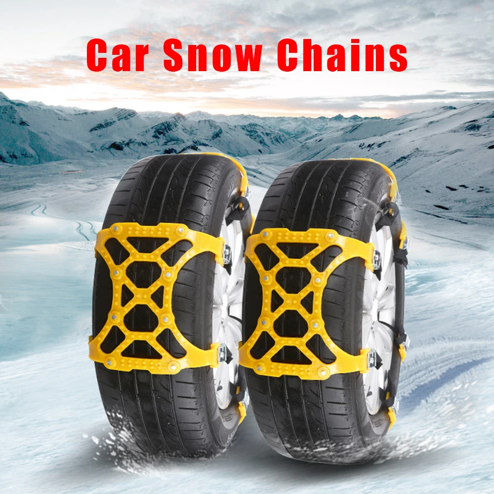 Car Tire Chains Mud Snow Chains Anti-Skid Double Buckle Thickened TPU Wheel Strapped Emergency Tools for Motorcycle Accessories
