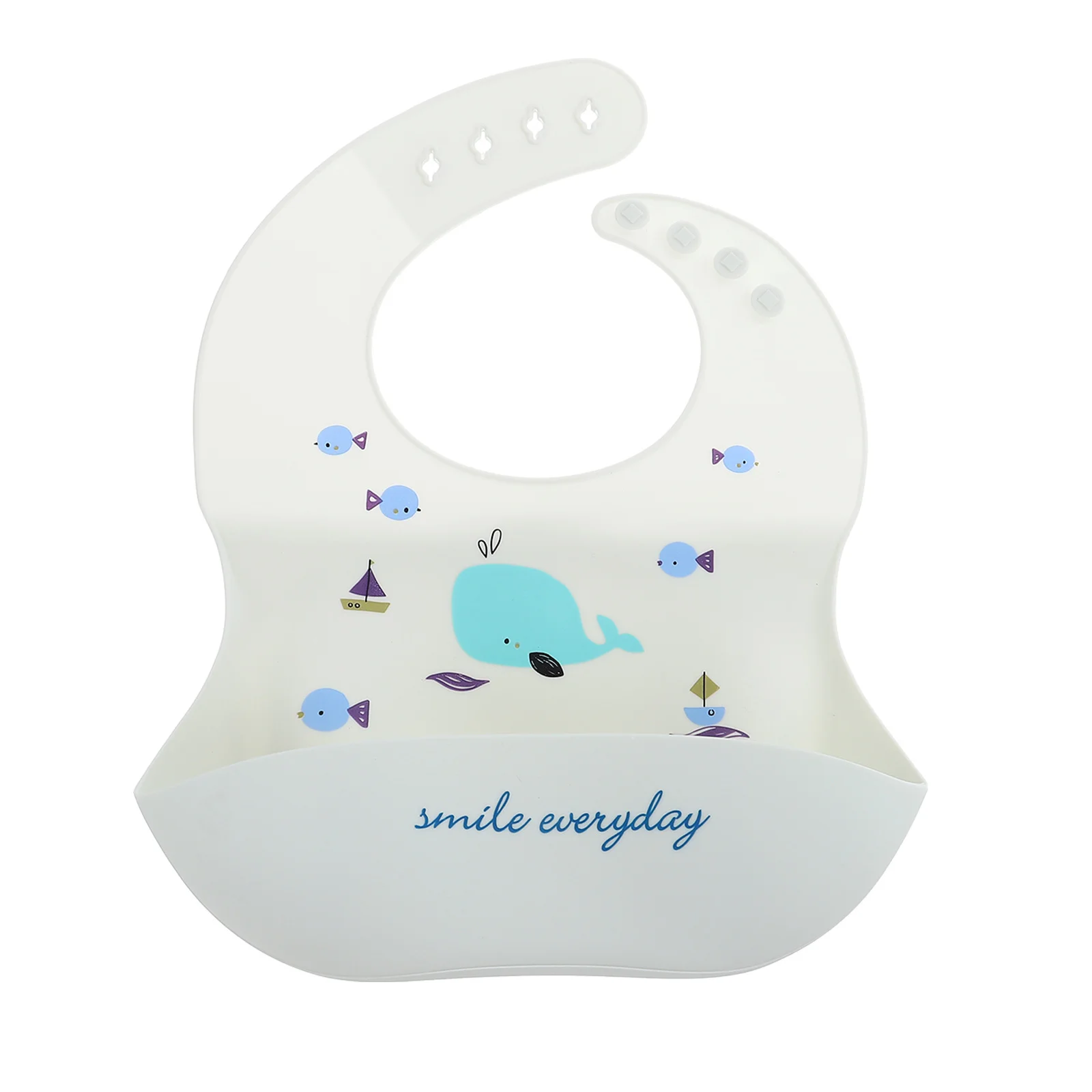 Silicone Baby Bib Waterproof Non Slip Lightweight Foldable Attractive Colors Lovely Design Easy Carry Store High Grade Premium