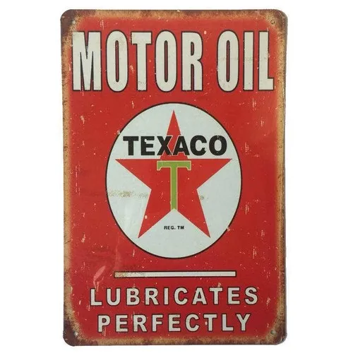 Texaco Motor Oil Red Metal Tin Sign Petrol Oil Shed Garage Man Cave 30cmx20cm --Tin Sign