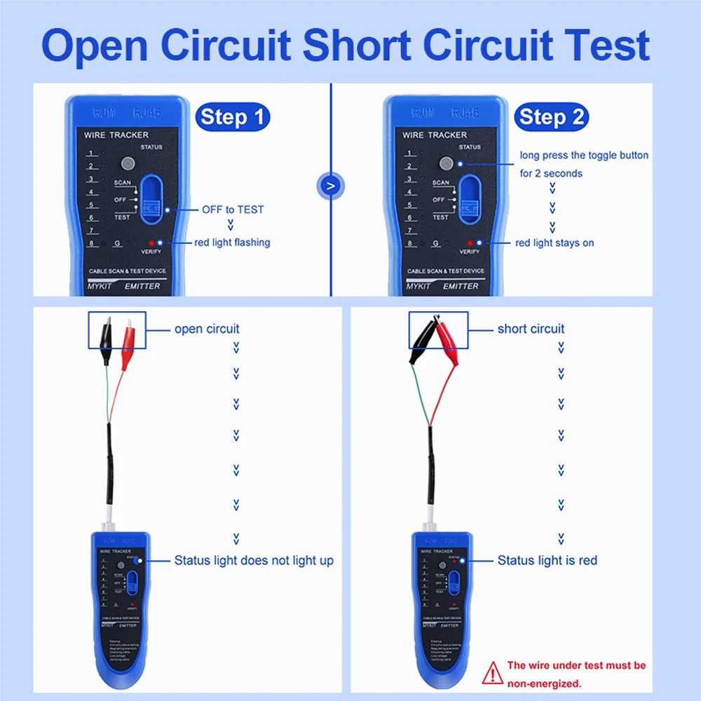 Noyafa NF-801B Network Cable Tester Ethernet Wire Tracker Multifunction Cable Tracker RJ11 RJ45 Line Finder Network Tools