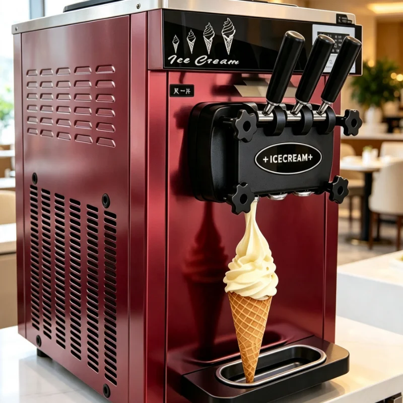 Stainless Steel Frozen Yogurt Machine Adjustable Consistency Setting Simple Maintenance For Convenience Store Dessert Supply