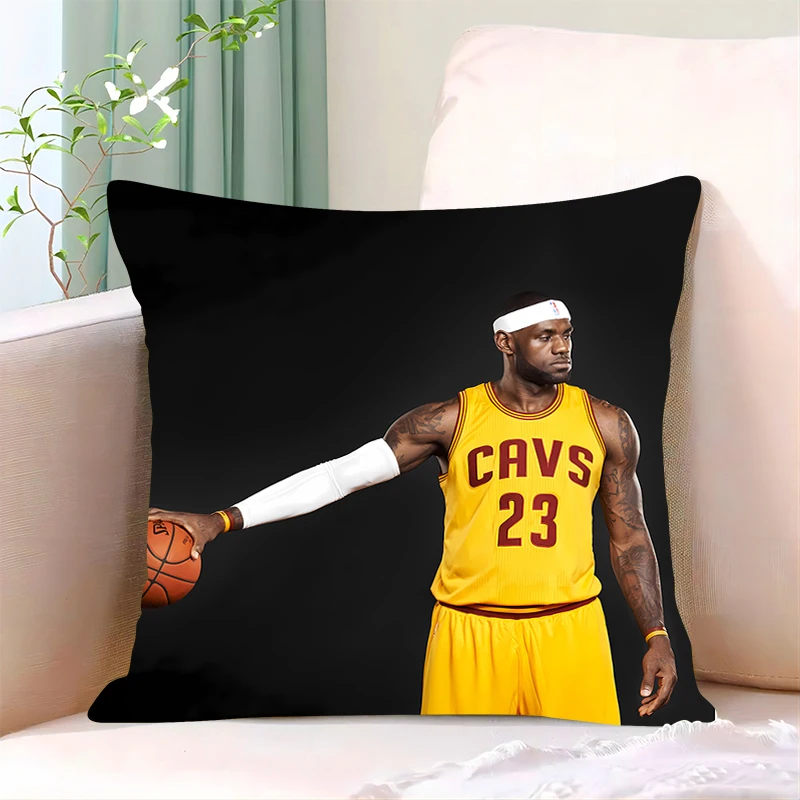 Funda de almohada cuadrada para decoración del hogar, cobertor de almohada moderno para sala de estar, coche, restaurante, Dakimakura, l-lebron, James