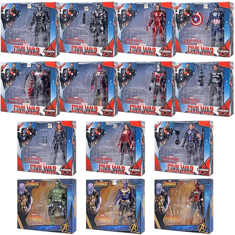 ZD Toy Marvel Avengers Action Figures Iron Man Spiderman Ant-Man War Machine Joint Movable Model Doll Collection Toys Gifts 17cm