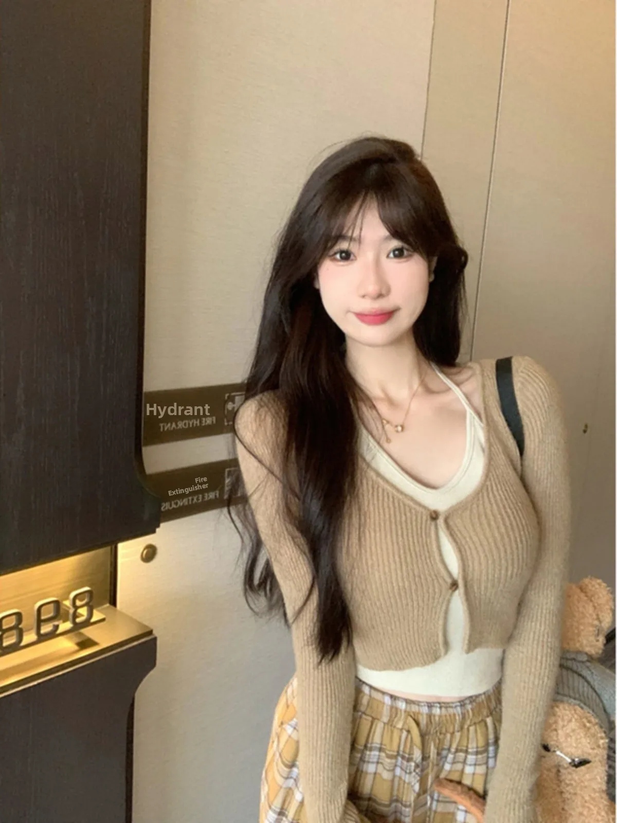 Sweet And Spicy Sle Women's Knitted Top Slim Fit ort Korean Faion Inner Wear Base irt for Autumn Winter New Arrival