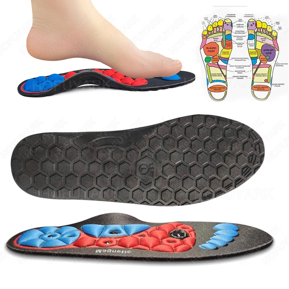 

Magnetic Insoles for Shoes Man Woman Weight Loss Massage Shoe Soles Flat Feet Arch Support Orthopedic Foot Acupressure Insoles