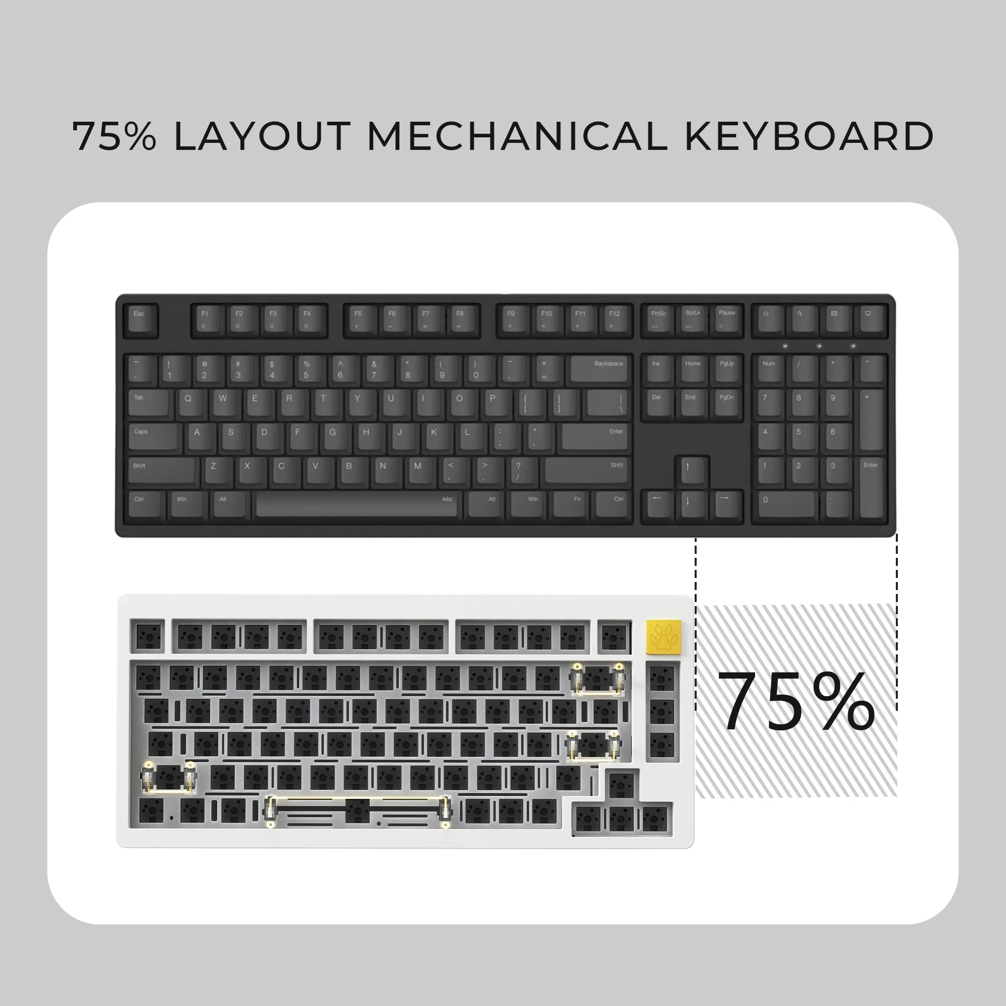 Imagem -04 - Kit de Teclado Chosfox Cf81pro 75 Hot-swap Mecânico para Jogos Kit de Teclado de Três Modos com Fio Usb tipo c sem Fio 24 Ghz