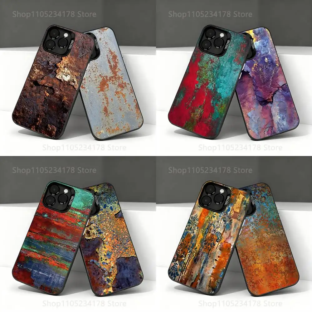 

Retro Industrial Style Rusty Phone Case For iPhone 17,16,15,14,13,12,11,Pro,Max,Plus,E,Air,Mini Anti Fall Black Bumper