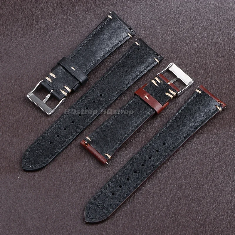 Rindslederarmband 20mm 22mm 24mm Uhrenarmband für Rolex für Seiko Braceler Universal Quick Release Sport Wasserdichtes Armband