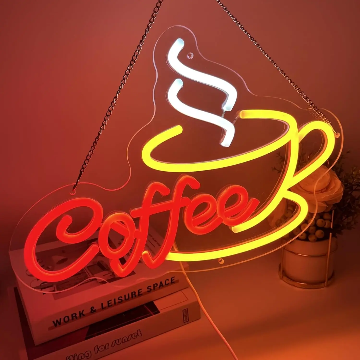 

Coffee Cup Neon Sign USB Dimmable LED Neon Light for Business Coffee Bar Shop Station Wall Art Decoration Gift