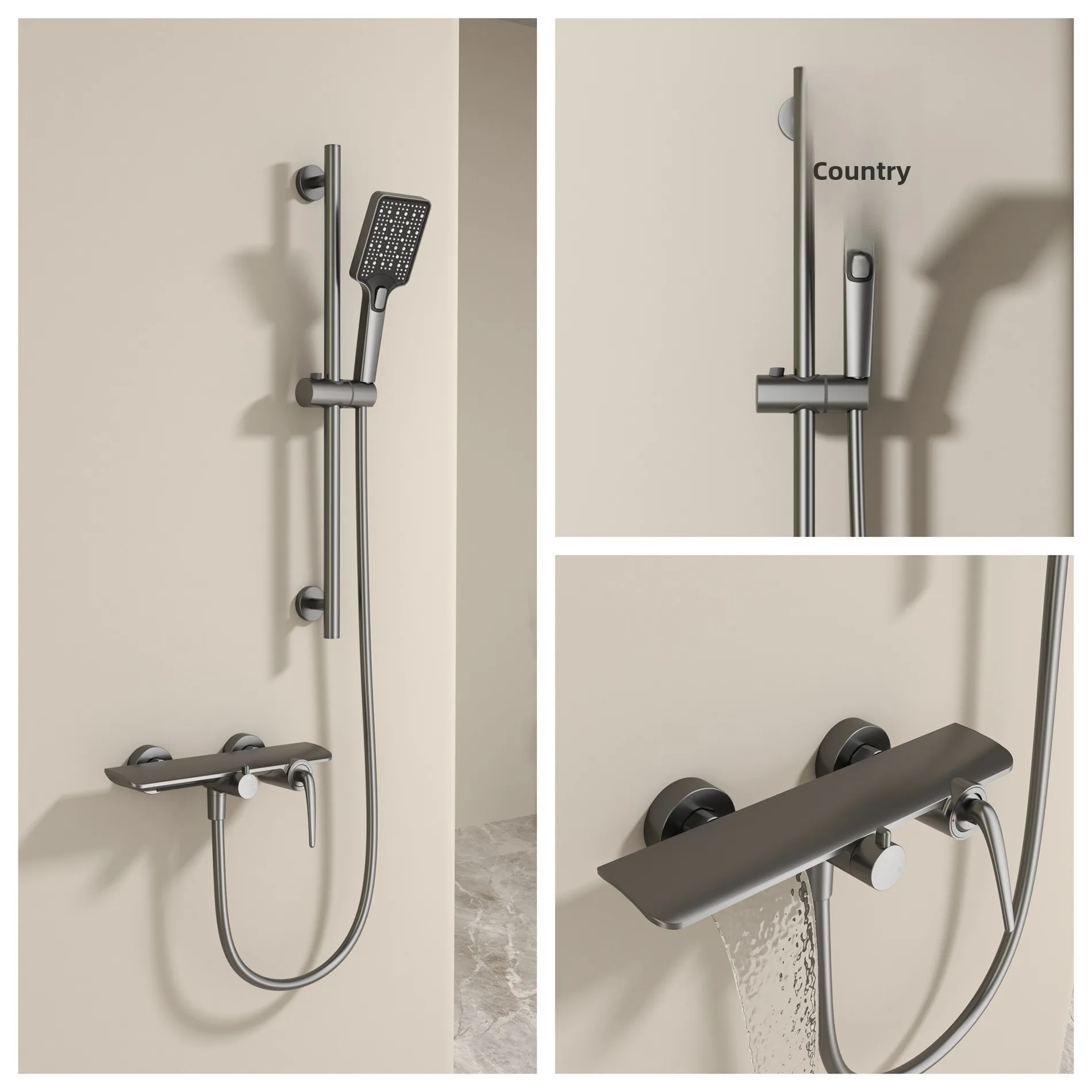 All-copper simple shower shower set Split installation hotel bathroom shower bathtub mixing valve set