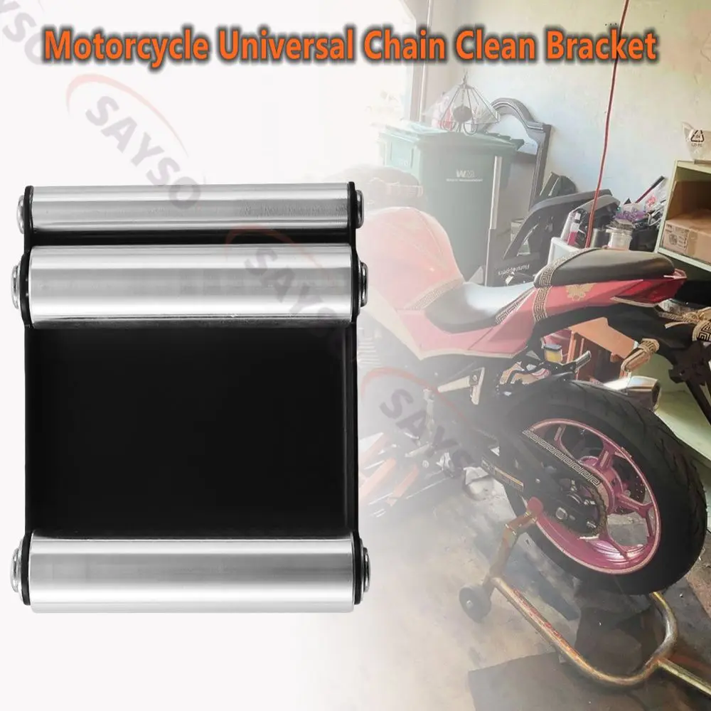 

Black Motorcycle Universal Chain Clean Roller Ramp Lift Tire Cleaning Stand Tire Wash Bracket Portable For KTM YAMAHA HONDA