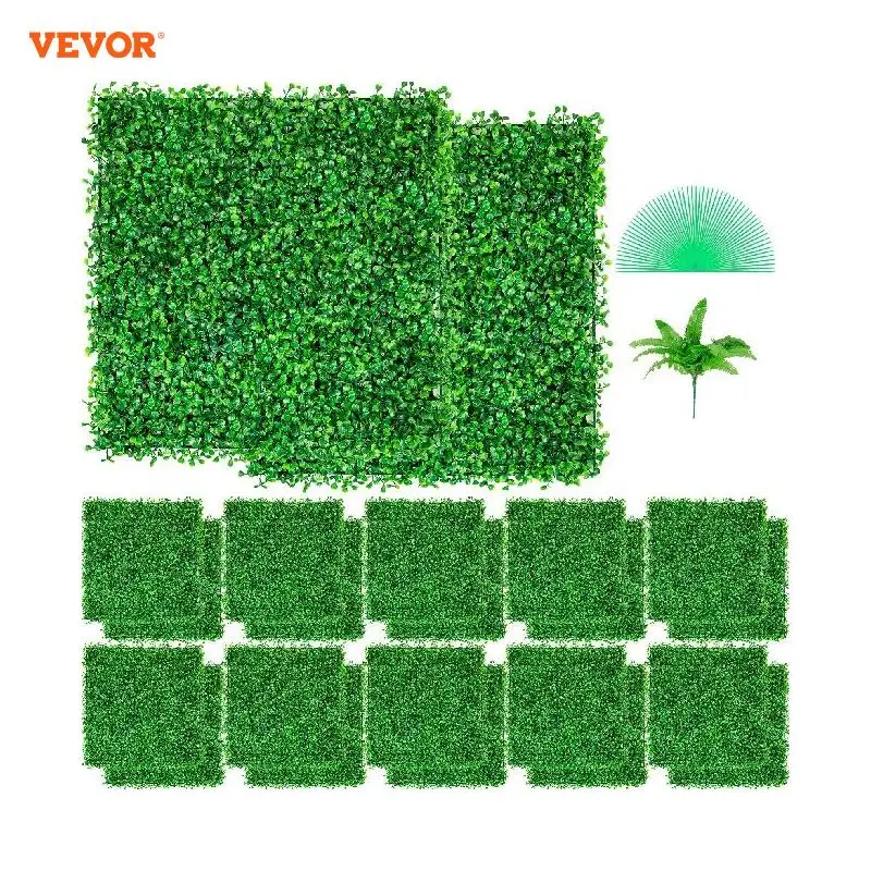 

VEVOR Artificial Grass Backdrop 10"X10" Green Grass Wall Boxwood Hedge Wall Decor Artificial Grass Backdrop for Outdoor Decor