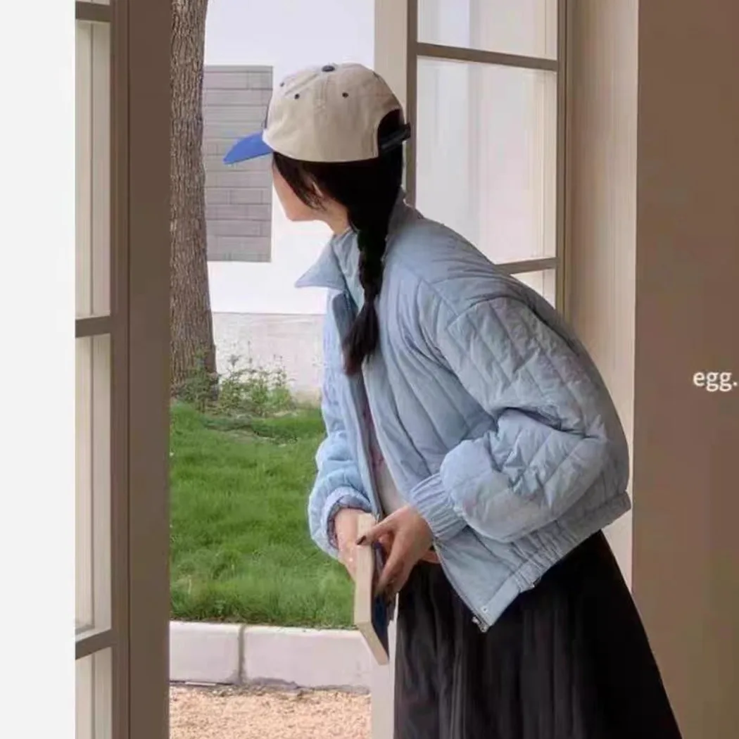 

Parkas Womens Extra Long Autumn Cashmere Filling Stuffed Adjustable Waistband Snap-Button Stand-Collar Preppy College School Ins