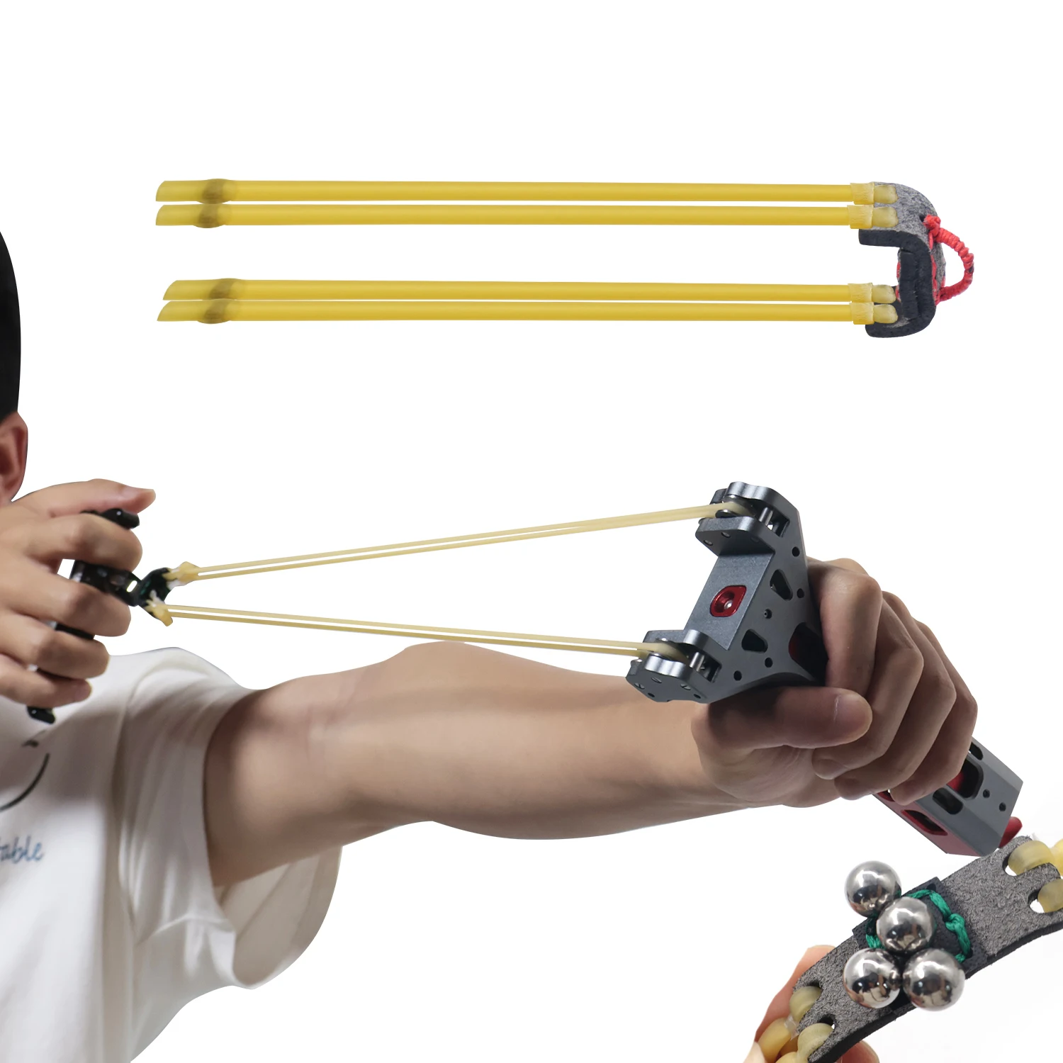 2/4/6pcs Magnetic Rubber Bands, G5 Repeating Slingshot Accessories, Outdoor Hunting Tubular Rubber Bands.