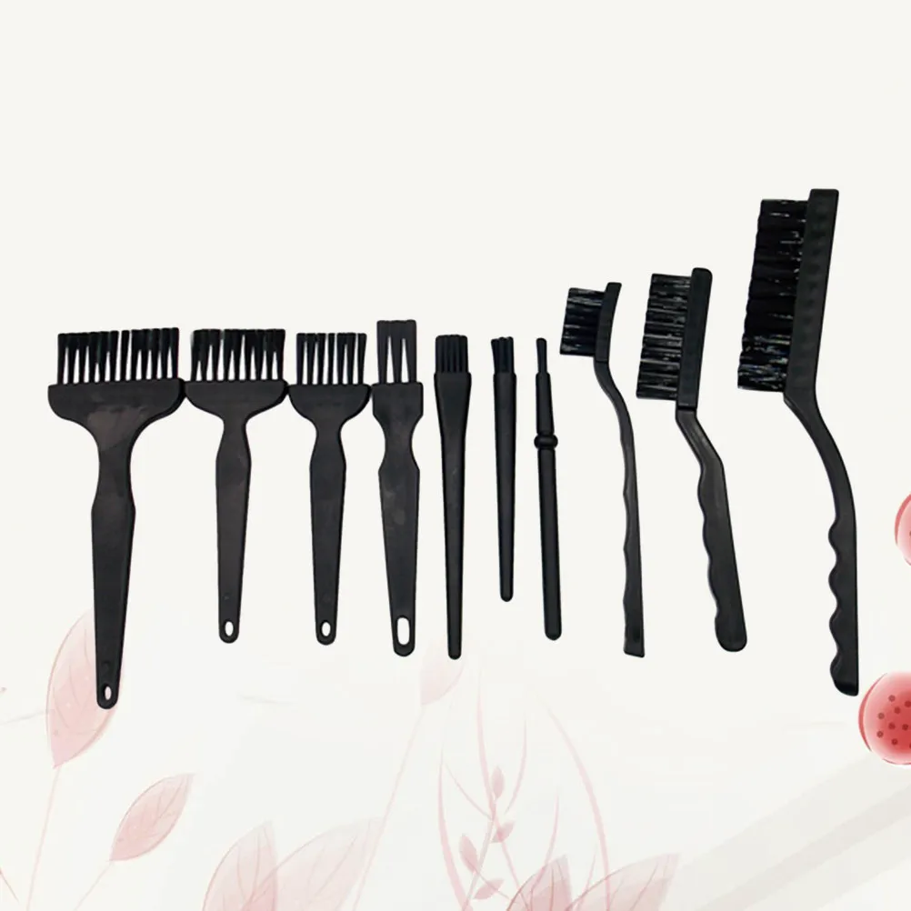 Plastic Anti Static Brush Kit Black Electronic Cleaning Brush Set Handle Flexible Non Scratch Bristles Electronics