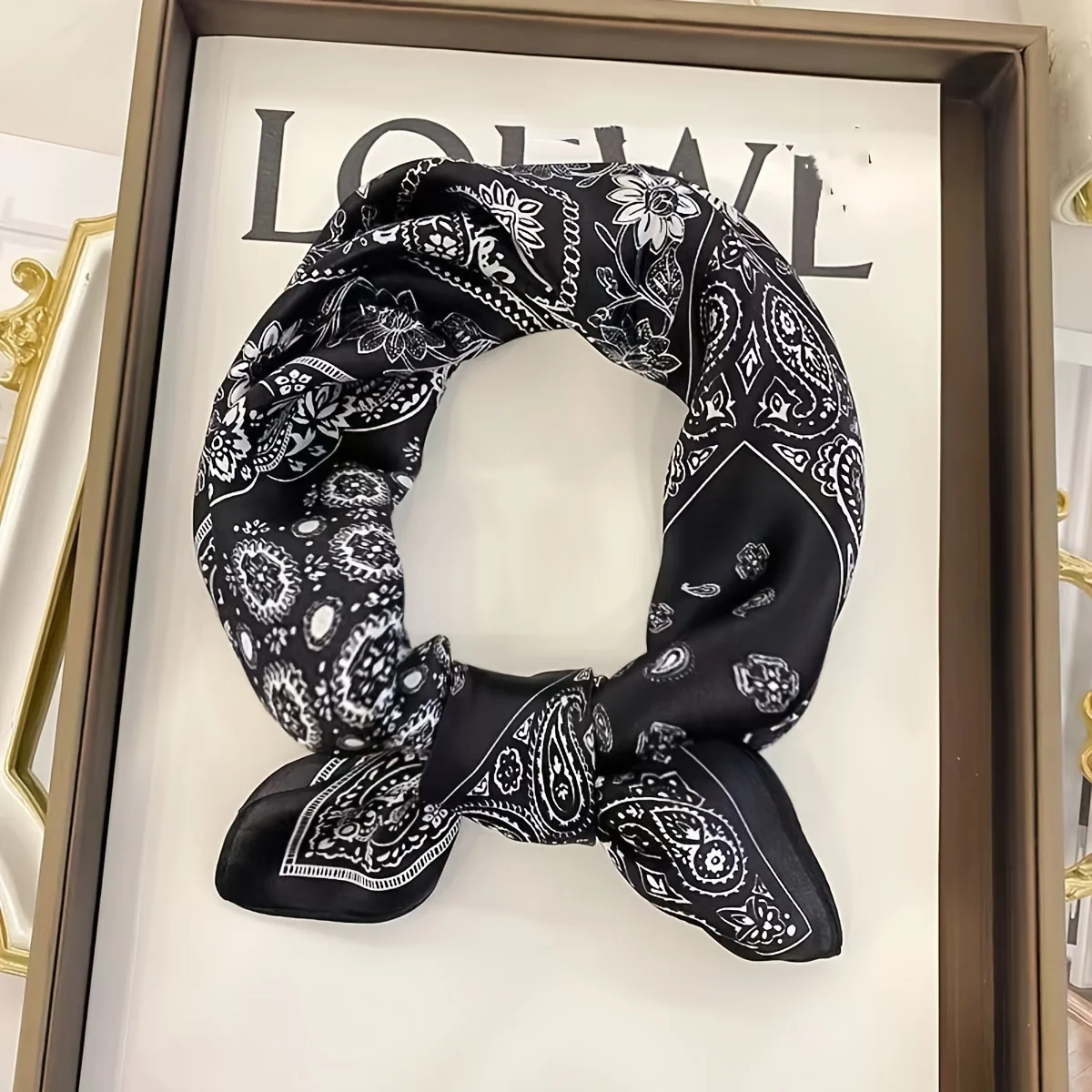 خمر بيزلي طباعة وشاح مربع المألوف شارع الرقص باندانا أنيق حك الرقبة منديل المرأة المطبوعة الحجاب #2