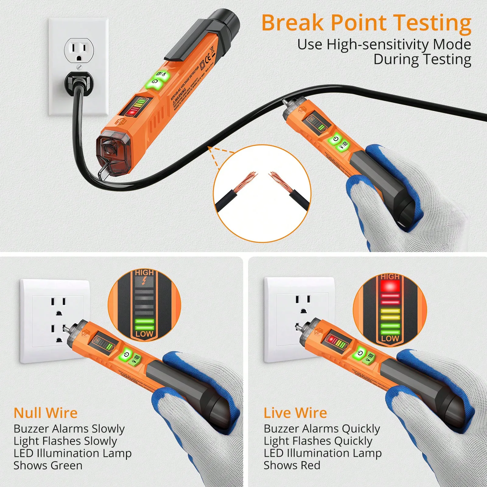 Neoteck Spannung elektrischer Volt Detektor Tests tift Wechselstrom kein Kontakts ensor 12-1000V