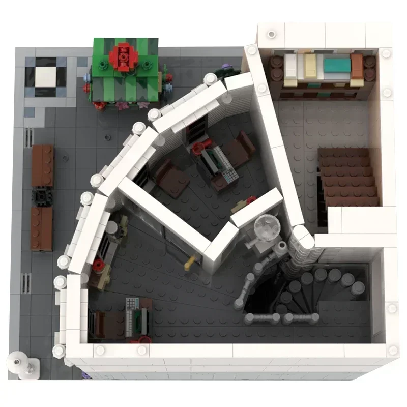Street View Model Moc Bouwstenen Gebogen Hoek Berkenbank Technologie Modulaire Blokken Geschenken Kerst Speelgoed DIY Sets Montage