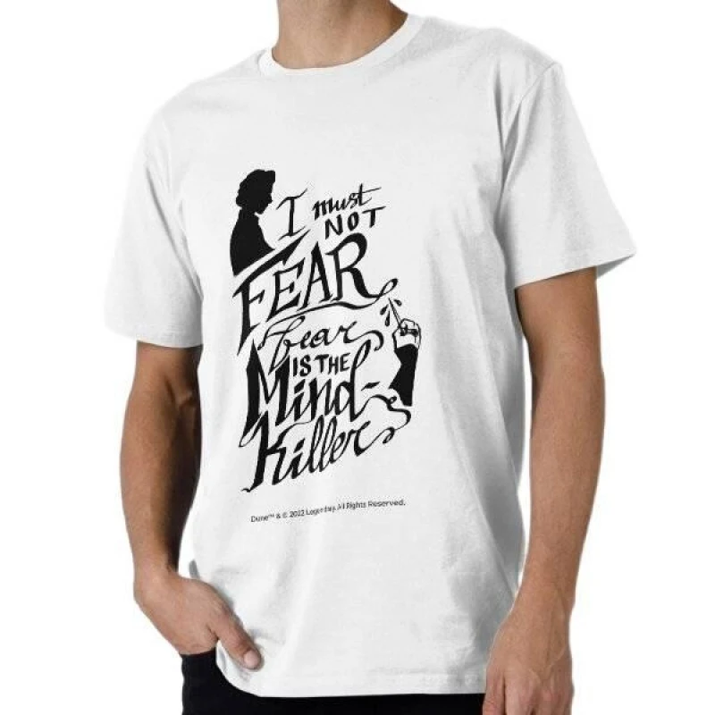 

Fear is the Mind-Killer 0408 DUNE Sic fi fan Gift t shirt 100% cotton printed Short-sleeve Graphic clothes All size Tops S-6XL