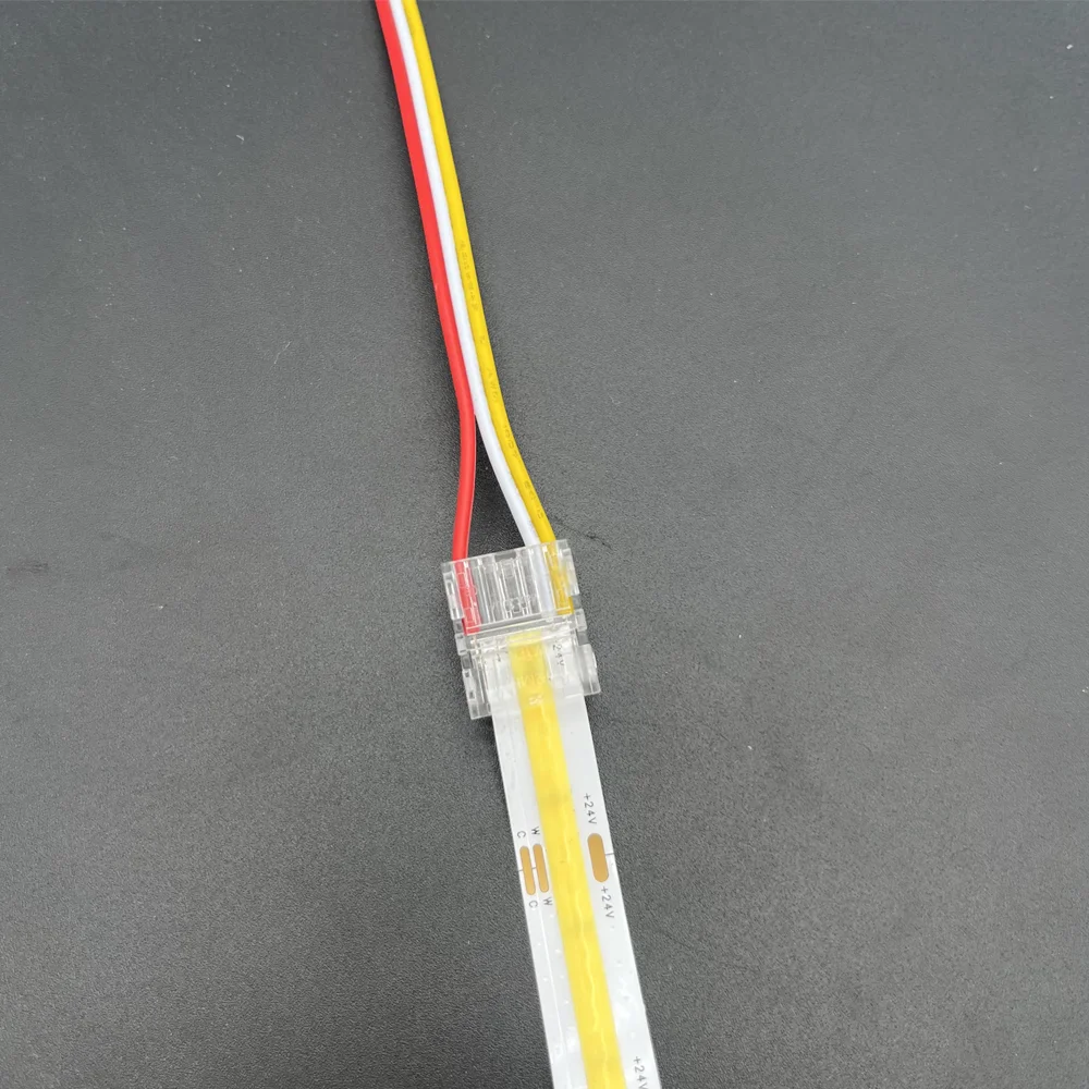 5pcs 3Pin CCT COB LED Strip Fast Connector 10mm Solderless FOB Light Solder Free Strip to Strip / Wire L Connector Mini Buckle