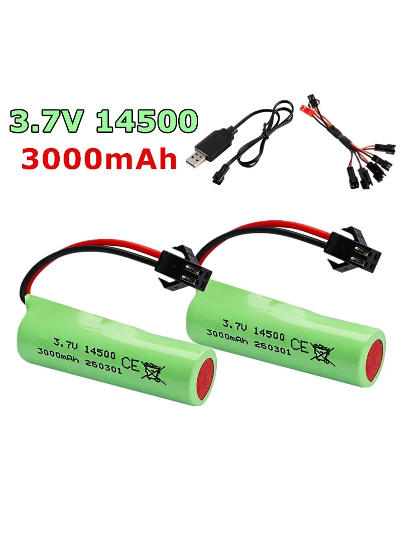Akumulator litowo-jonowy 3.7V 3000mAh 14500 z ładowarką SM do samochodu RS 911 SG204PRO SU7/8067/DK-087, szybkiego pojazdu RC do driftu. — zdjęcie produktu 7