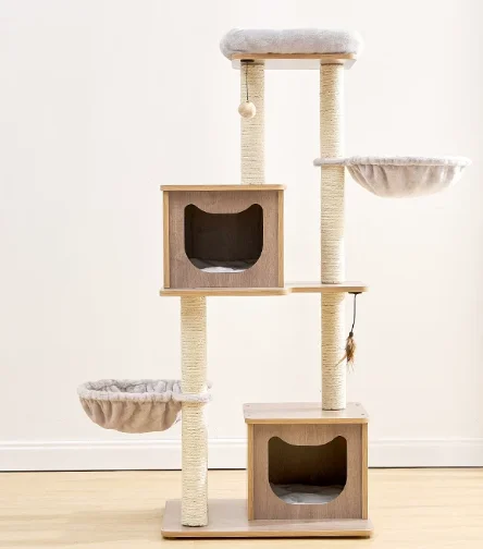 Solid wood  climbing frame, big cat special cat nest  tree integrated  jumping platform sisal  climbing column