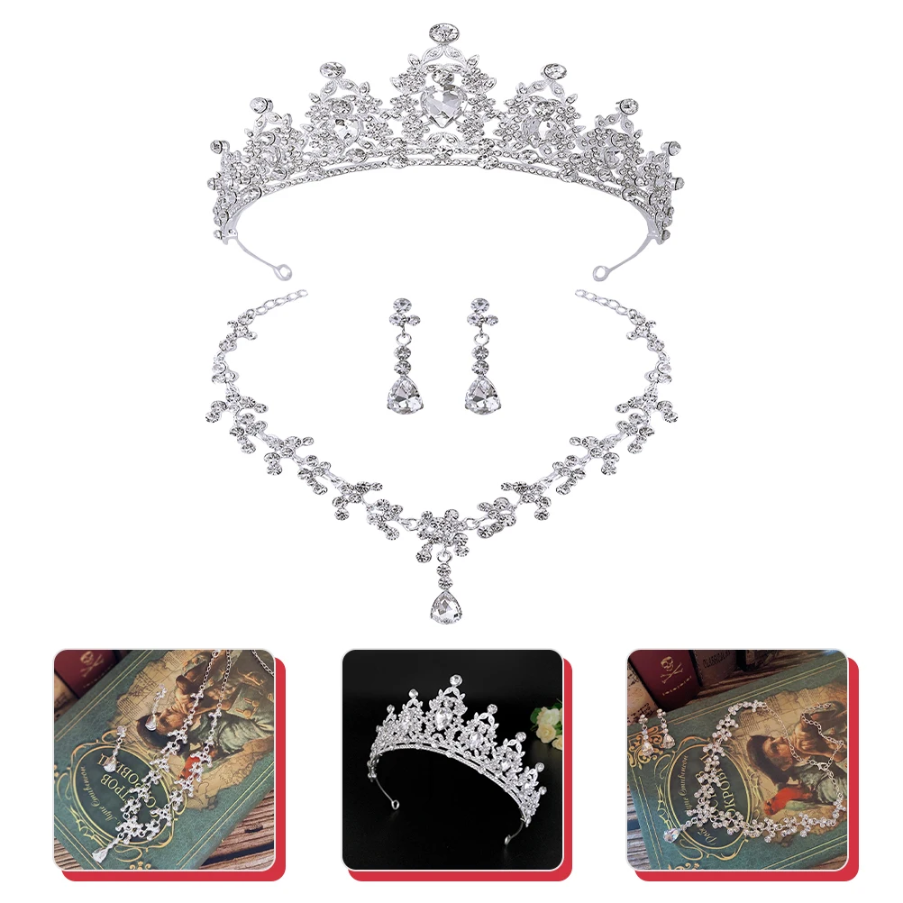 

Bride Crown Earring Set Bridal Wedding Earrings For Brides Headdress Wedding Tiara Crystal Durable Jewelry For Bride Birthday