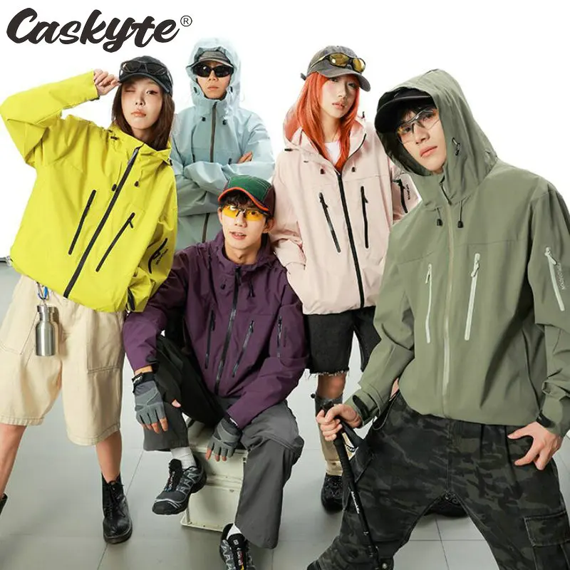 

CASKYTE унисекс Велоспорт Кемпинг Альпинизм Трекинговая куртка Мужская женская водонепроницаемая ветровка Спорт на открытом воздухе Ветрозащитный дождевик