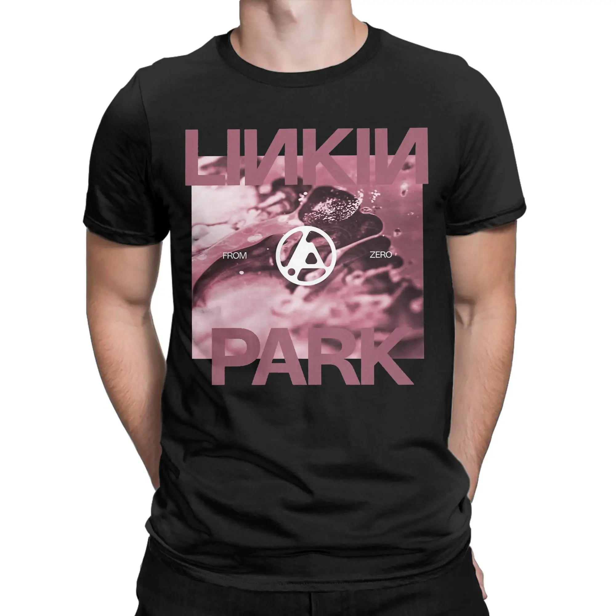 

Printed Linkined Parked From Zero Logo band T Shirt for Men Women Pure Cotton T-shirts Short Sleeve Tops