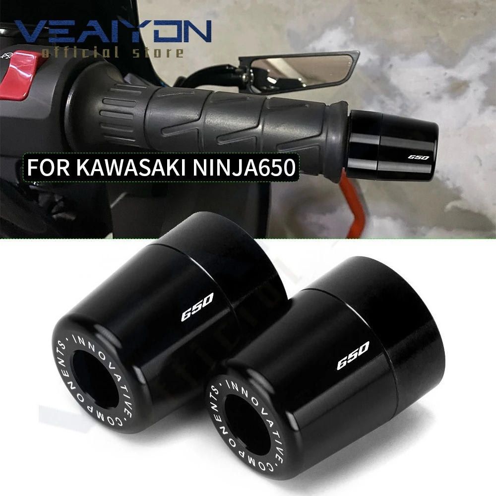 For NINJA-650 NINJA 650 ninja 650 Ninja650 Handlebar Grips Bar Ends Cap Cover Slider Motorcycle Accessories CNC Aluminum