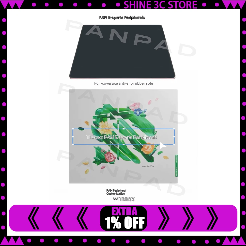 Tapis de souris de jeu en verre PAN Esports SP005 WITNESS, tapis de souris FPS pour un contrôle et une fluidité optimaux, pour TTK APEX CSGO, accessoires PC, cadeau