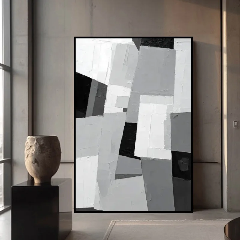 modern-geometric-abstract-impasto-oil-painting-100-handpainted-black-gray-white-textured-canvas-art-hotel-wall-decor-as-gifts