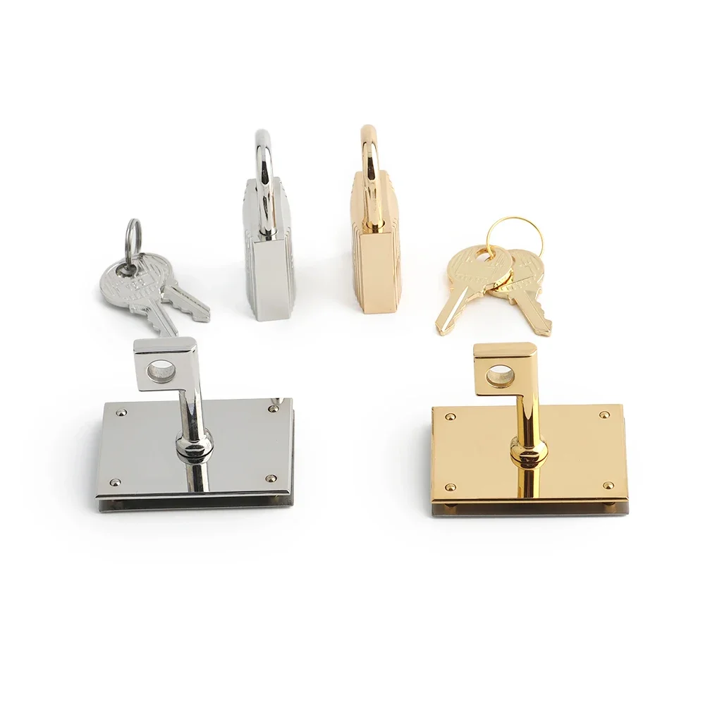 1/3/5Sets Big size High-Grade Solid stainless steel Lock Set For Classic Luxury Bags Padlock with Keys Replacement Accessories