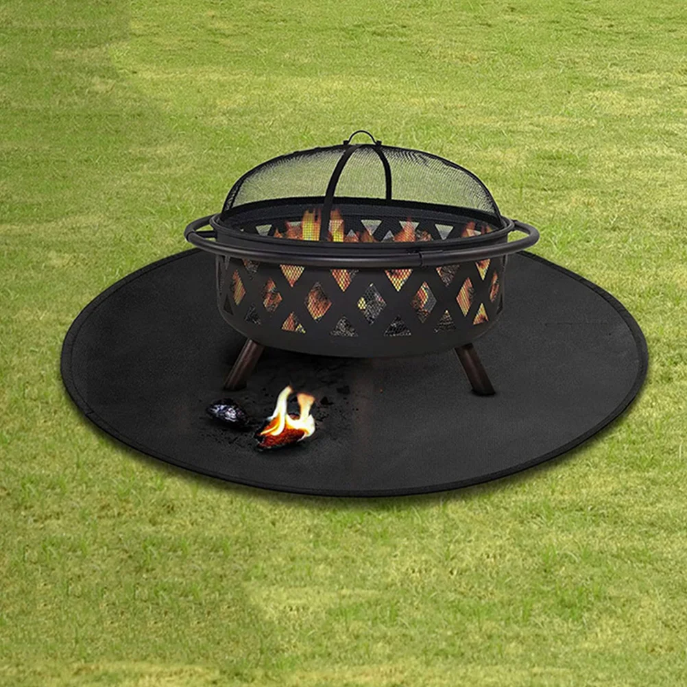 

Black 36 Grill Supply Coated BBQ Grass Mat Outdoor Insulation Cushion Portable Fire Pit Mats For Under Fire Pit Grill Mat