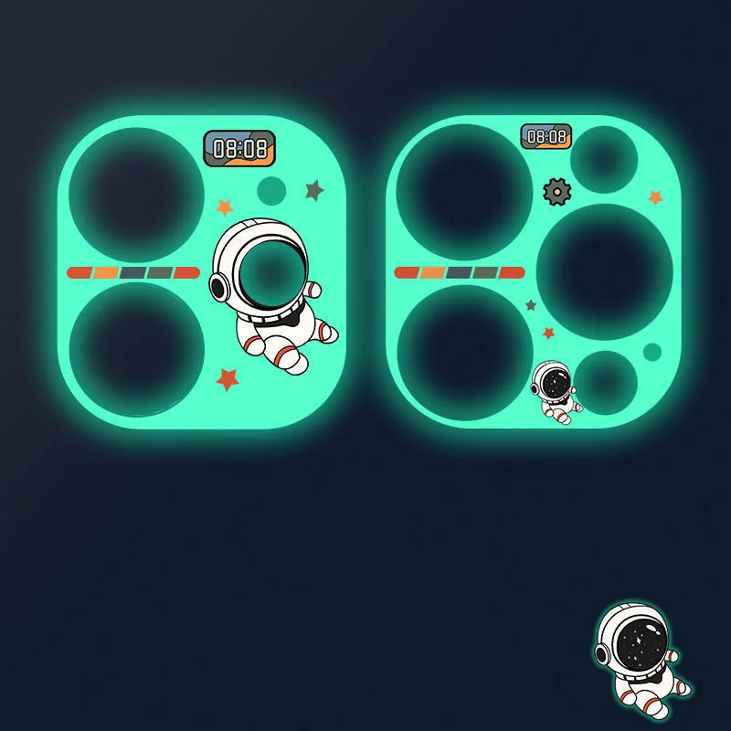 Nueva película luminosa de dibujos animados para Iphone 13 Pro, Protector de lente de cámara para iphone 12 Pro Max, película suave de hidrogel, pegatina para iphone 11