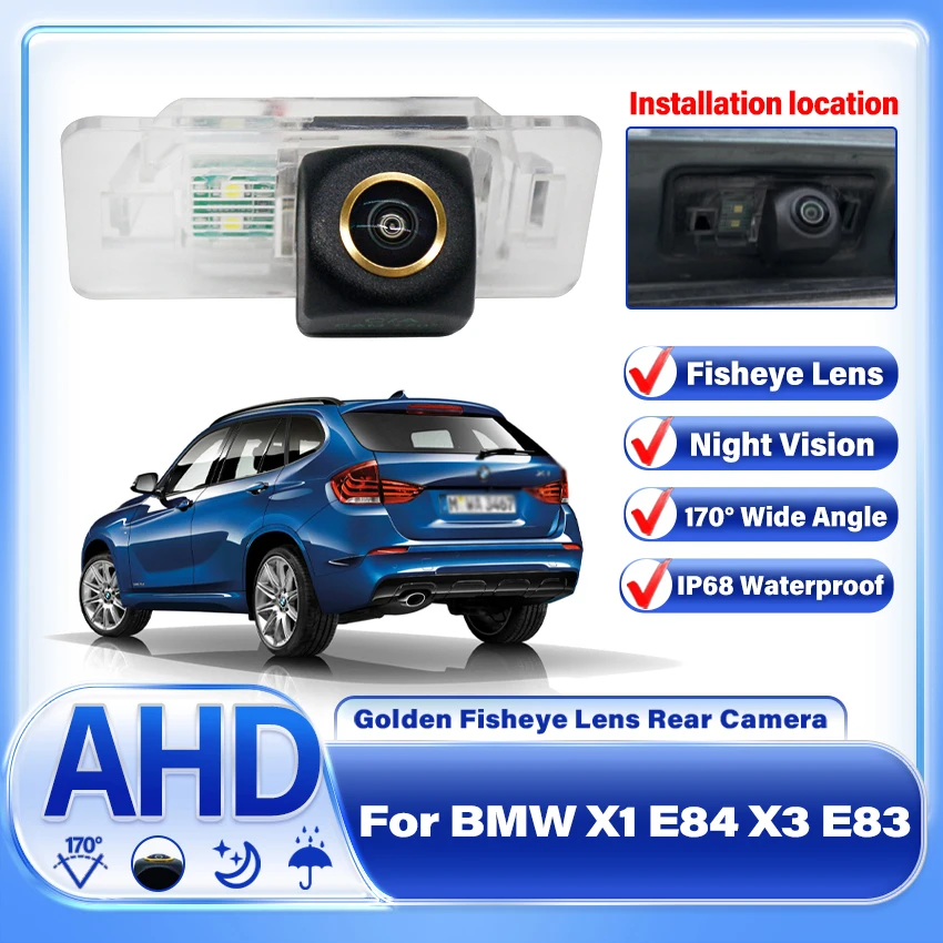 Car Golden lens Camera For BMW X1 E84 X3 E83 Vehicle Reverse Rear View Camera with Intelligent Dynamic Parking Line Accessories