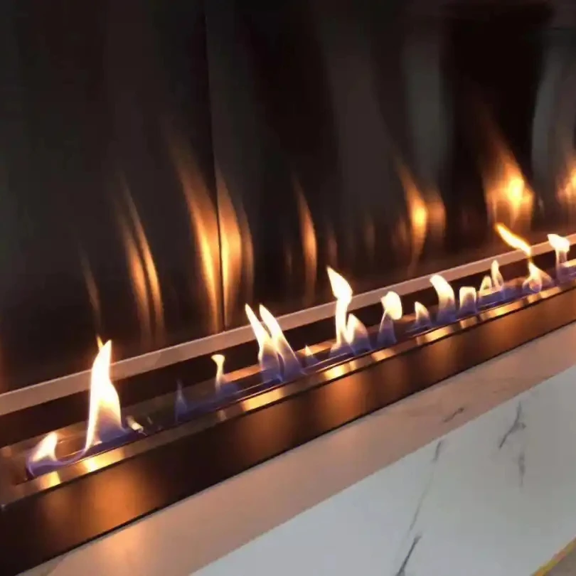 

tuya wifi bio ethanol kamin electric rectangle smart stainless steel burner fireplace