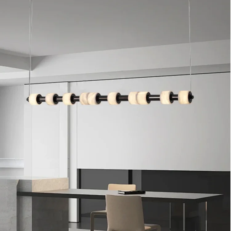 

Nordic Design Black and White Ball Pendant Light Glossy Marble Pendant Lamp Villa Restaurant Adjustable Light Hanging Lamp