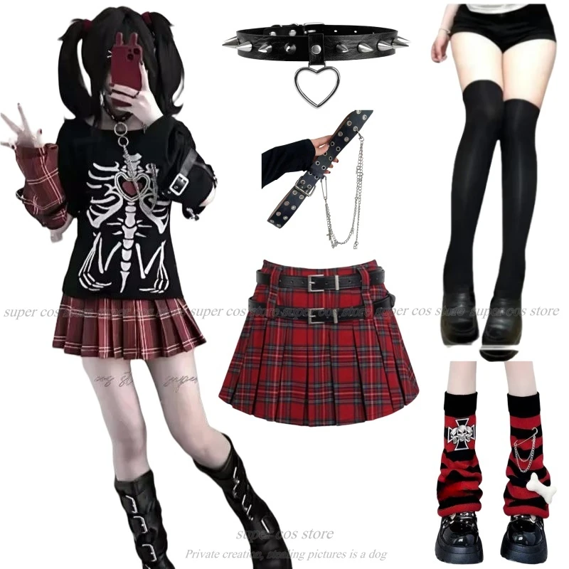 Needy Girl Overdose Black KAngel Ame Cosplay Costume Wig Game Streamer Skirt Jirai kei Y2k Doujin Original Punk Style Outfit Wig